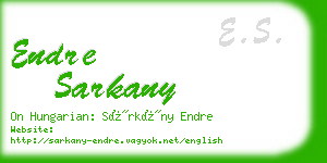 endre sarkany business card